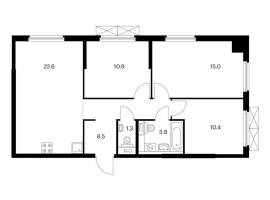 Продаётся 3-комн. квартира площадью 72.50 кв. м на 2 этаже 17...