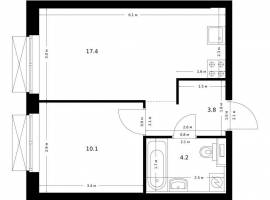 Продаётся 1-комн. квартира площадью 35.50 кв. м на 14 этаже 24...