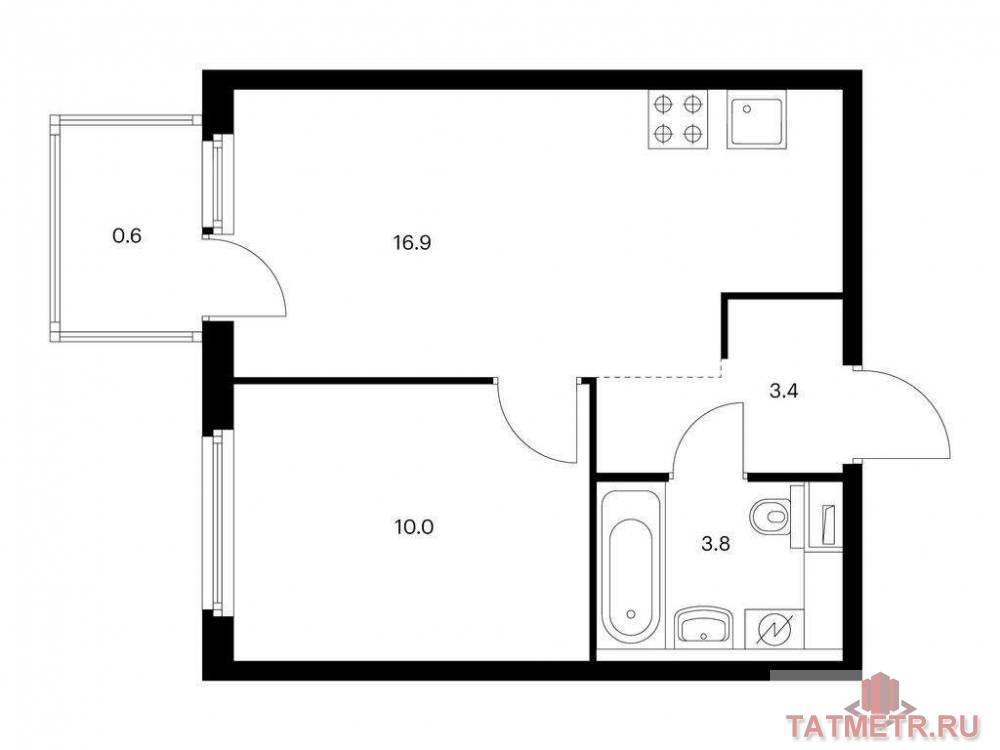 Продажа / Квартиры, Казань, Анаса Тазетдинова улица, 5 903 441 Продаётся 1-комн. квартира площадью 34.70 кв. м на 7 этаже 17 этажного дома (Корпус 2, секция 1) проекта ПИК Нокса...