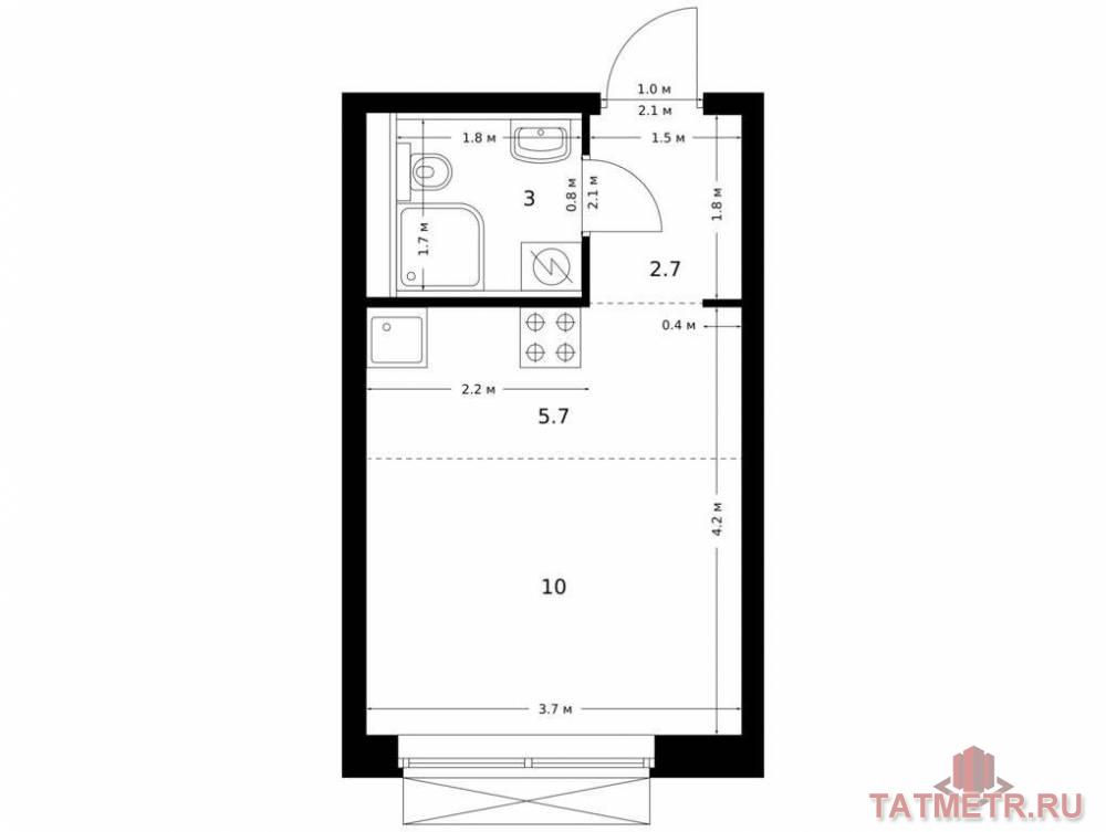 Продажа / Квартиры, Казань, Халитова улица, 4 819 280 Продаётся квартира-студия площадью 21.40 кв. м на 10 этаже 16 этажного дома (Корпус 1, секция 7) проекта ПИК...