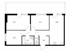 Продаётся 3-комн. квартира площадью 78.60 кв. м на 2 этаже 12...