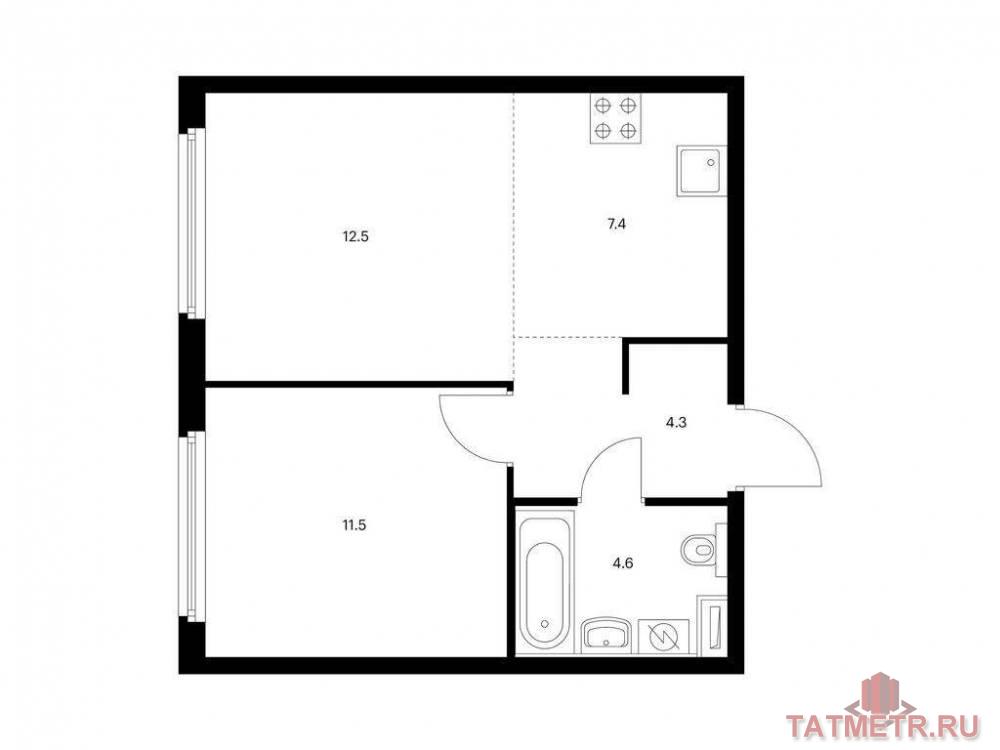 Продажа / Квартиры, Казань, Анаса Тазетдинова улица, 6 208 456 Продаётся 2-комн. квартира площадью 40.30 кв. м на 3 этаже 12 этажного дома (Корпус 1, секция 1) проекта ПИК Нокса...