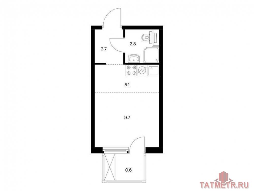 Продажа / Квартиры, Казань, Анаса Тазетдинова улица, 4 207 170 Продаётся квартира-студия площадью 20.90 кв. м на 5 этаже 12 этажного дома (Корпус 1, секция 1) проекта ПИК Нокса...