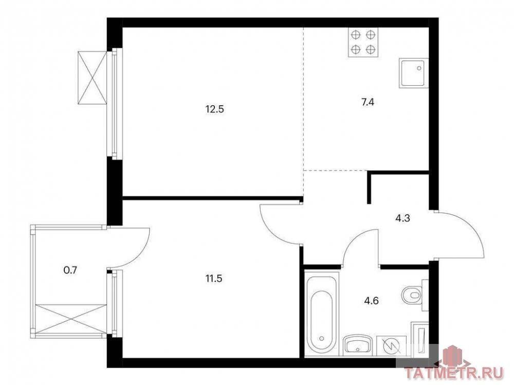Продажа / Квартиры, Казань, Анаса Тазетдинова улица, 6 689 970 Продаётся 2-комн. квартира площадью 41.00 кв. м на 9 этаже 12 этажного дома (Корпус 1, секция 1) проекта ПИК Нокса...