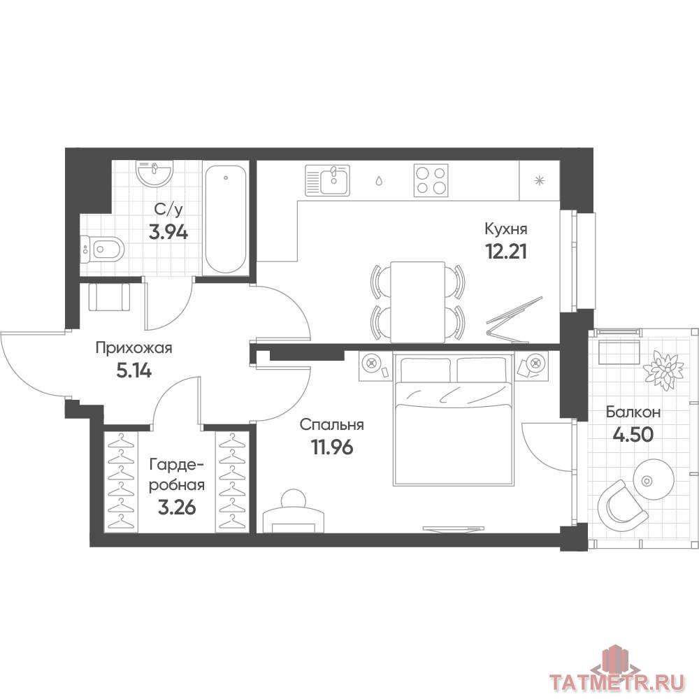Продажа / Квартиры, Казань, Гаврилова улица, 8 122 780 Продается квартира 210, по адресу ул. Гаврилова, стр. 1, корпус в ЖК Счастье в Казани на 4 этаже, с площадью 37.86...
