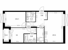 Продаётся 2-комн. квартира площадью 67.80 кв. м на 8 этаже 8...