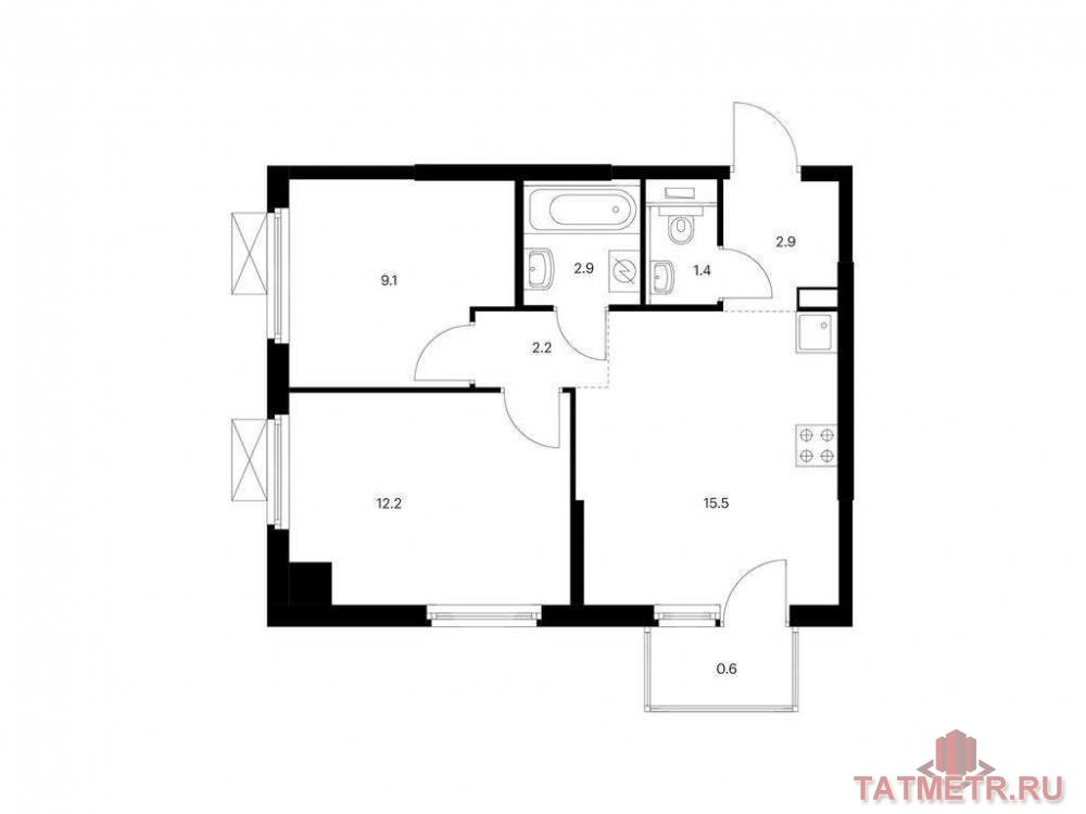 Продажа / Квартиры, Казань, Анаса Тазетдинова улица, 6 603 480 Продаётся 2-комн. квартира площадью 46.80 кв. м на 12 этаже 17 этажного дома (Корпус 4, секция 1) проекта ПИК Нокса...
