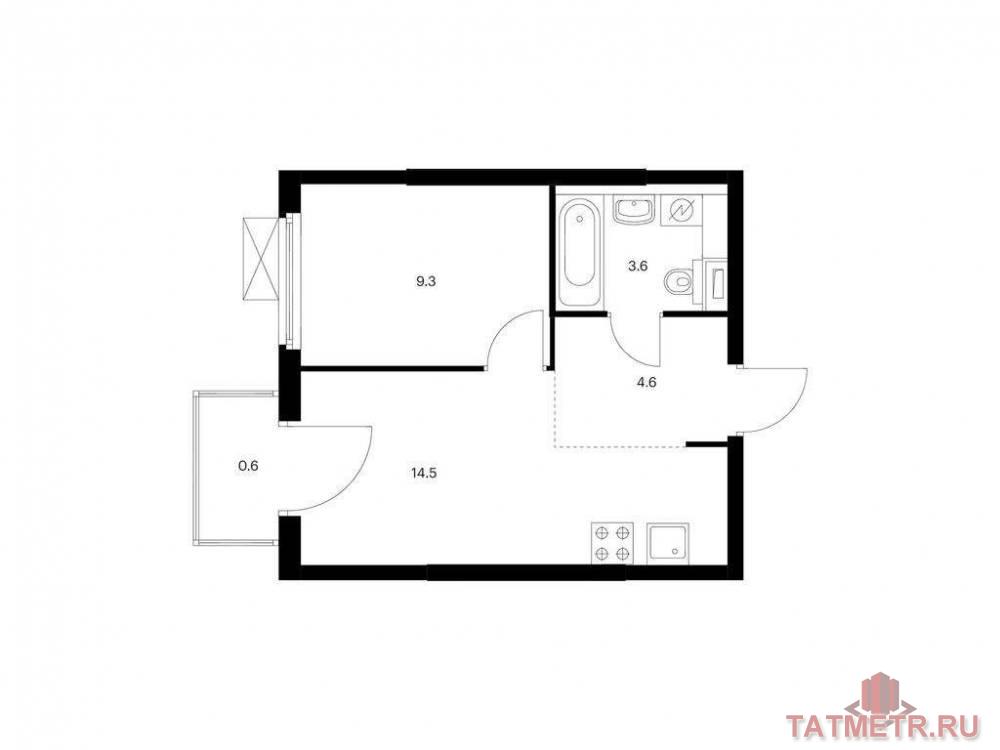 Продажа / Квартиры, Казань, Анаса Тазетдинова улица, 5 511 030 Продаётся 1-комн. квартира площадью 32.60 кв. м на 13 этаже 17 этажного дома (Корпус 4, секция 1) проекта ПИК Нокса...