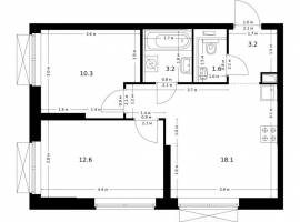 Продаётся 2-комн. квартира площадью 49.00 кв. м на 16 этаже 26...