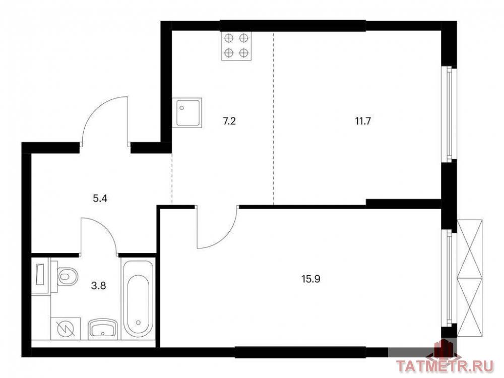 Продажа / Квартиры, Казань, Анаса Тазетдинова улица, 5 937 624 Продаётся 2-комн. квартира площадью 44.00 кв. м на 2 этаже 17 этажного дома (Корпус 6, секция 1) проекта ПИК Нокса...