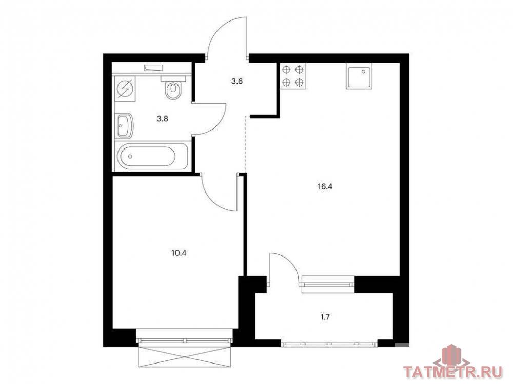 Продажа / Квартиры, Казань, Халитова улица, 6 318 687 Продаётся 1-комн. квартира площадью 35.90 кв. м на 7 этаже 8 этажного дома (Корпус 1, секция 2) проекта ПИК Сиберово....