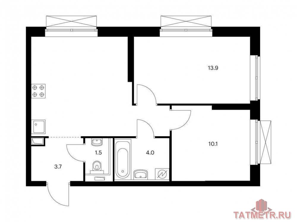 Продажа / Квартиры, Казань, Халитова улица, 8 168 160 Продаётся 2-комн. квартира площадью 52.80 кв. м на 24 этаже 26 этажного дома (Корпус 1, секция 5) проекта ПИК...