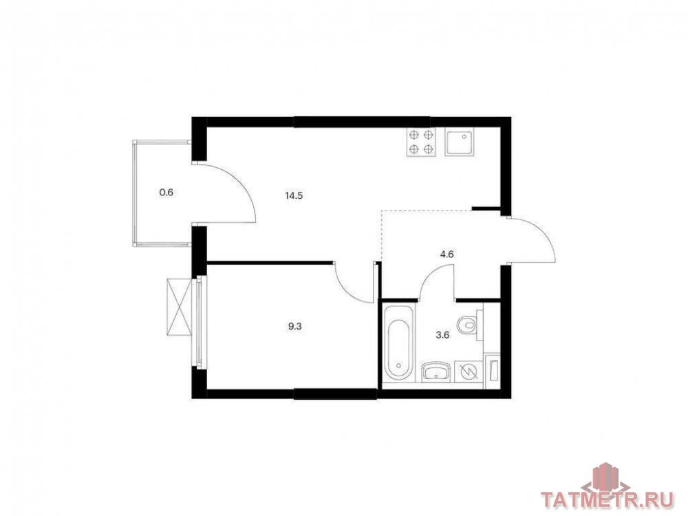 Продажа / Квартиры, Казань, Анаса Тазетдинова улица, 5 501 445 Продаётся 1-комн. квартира площадью 32.60 кв. м на 4 этаже 17 этажного дома (Корпус 4, секция 1) проекта ПИК Нокса...