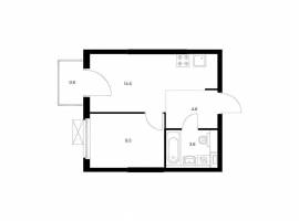 Продаётся 1-комн. квартира площадью 32.60 кв. м на 4 этаже 17...