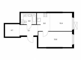 Продаётся 2-комн. квартира площадью 43.20 кв. м на 12 этаже 17...