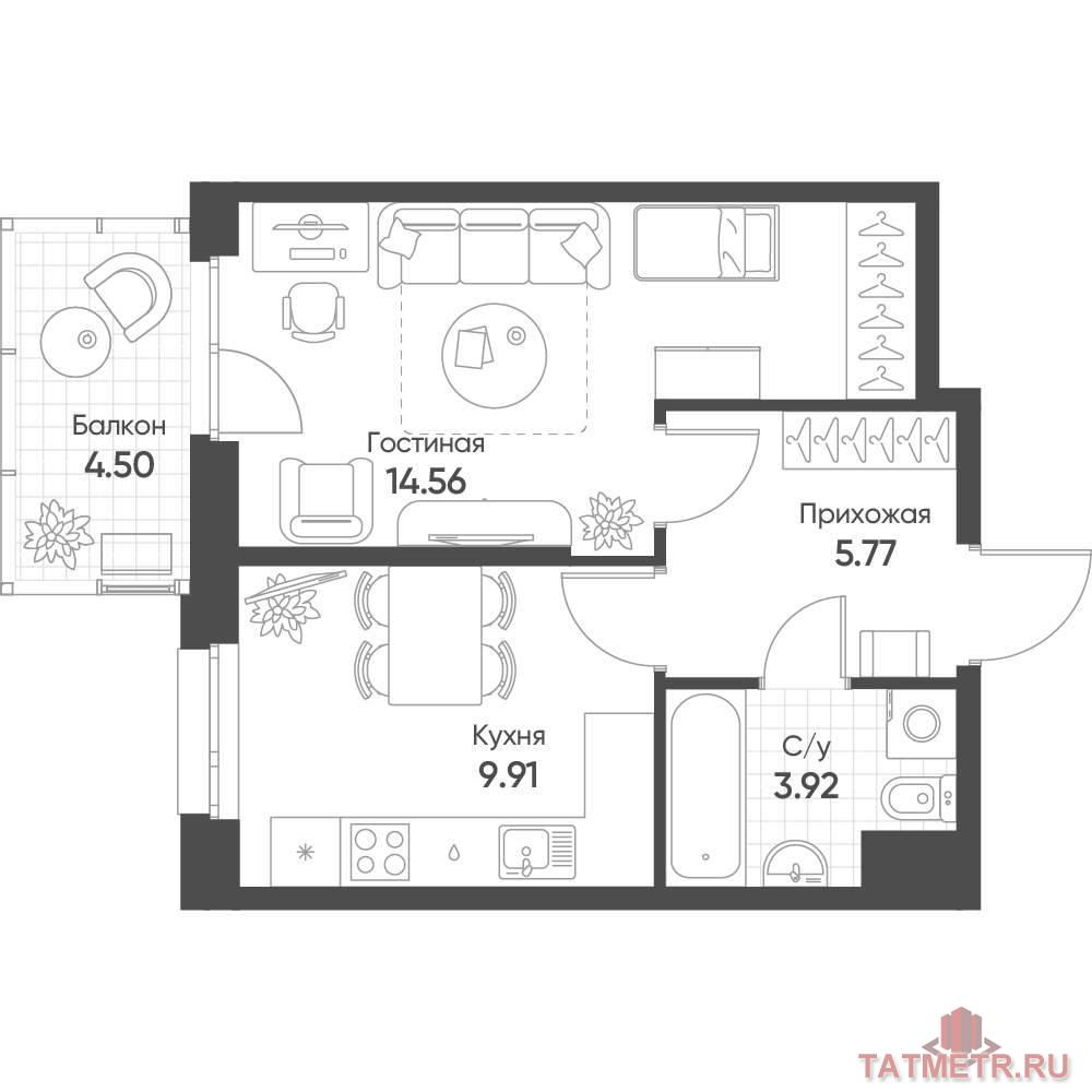 Продажа / Квартиры, Казань, Гаврилова улица, 8 143 211 Продается квартира 56, по адресу ул. Гаврилова, стр. 1, корпус в ЖК Счастье в Казани на 8 этаже, с площадью 35.51 м2....