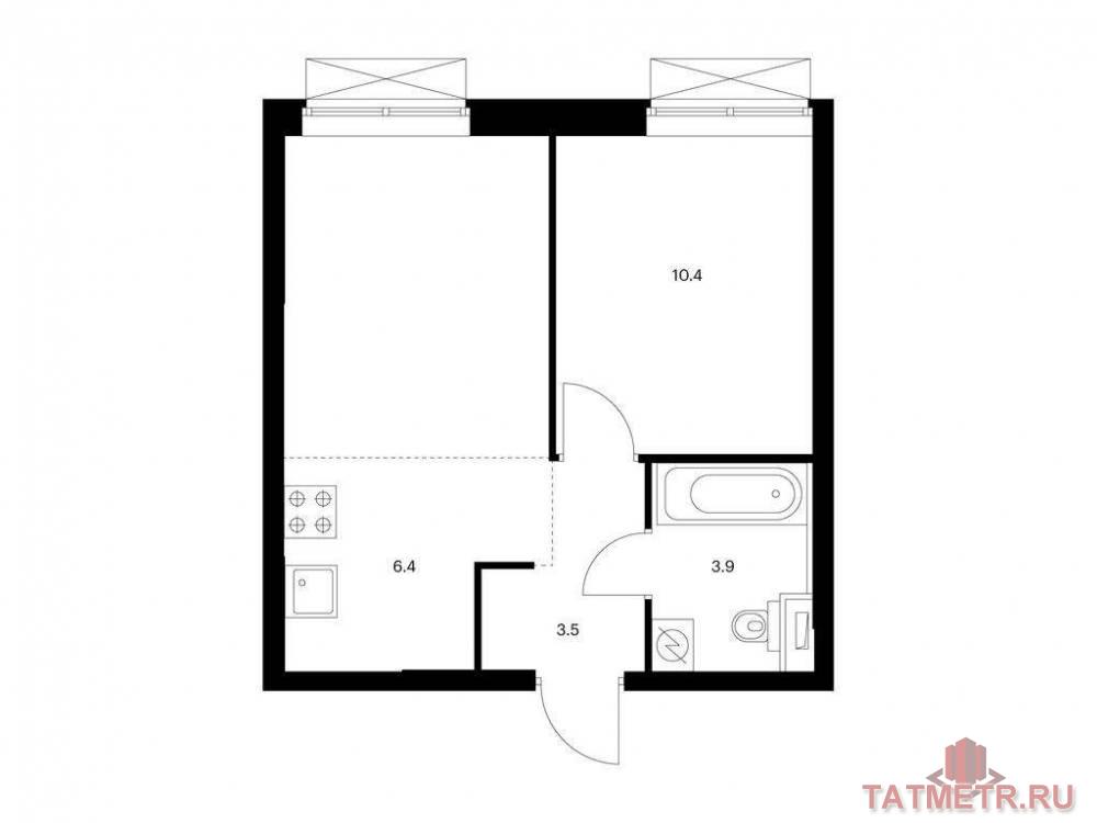Продажа / Квартиры, Казань, Халитова улица, 6 491 670 Продаётся 2-комн. квартира площадью 35.30 кв. м на 24 этаже 26 этажного дома (Корпус 1, секция 5) проекта ПИК...