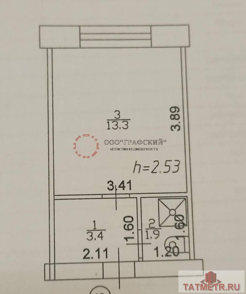 Продажа / Квартиры, Казань, Молодежная улица, 2 550 000 Продаю гостинку , статус квартиры. В кирпичном доме по ул.Молодежная дом 6. Комфортный второй этаж, окно во двор.... - 6