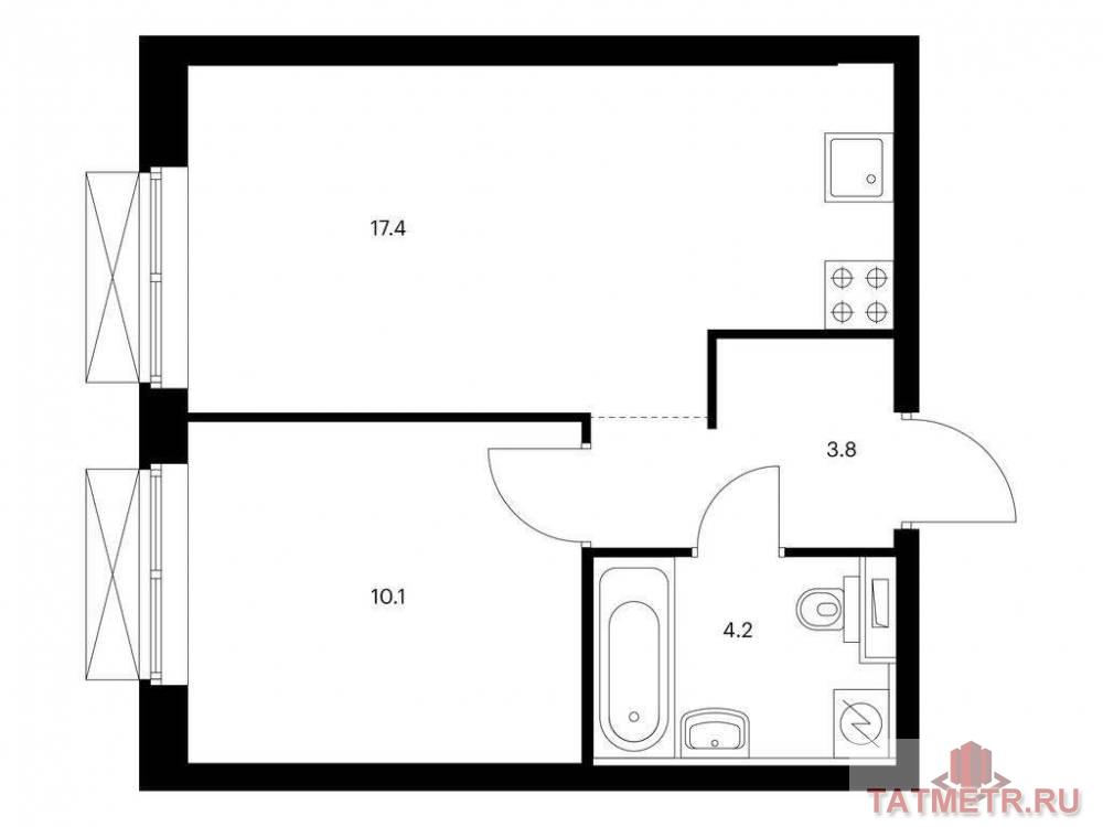 Продажа / Квартиры, Казань, Халитова улица, 7 423 050 Продаётся 1-комн. квартира площадью 35.50 кв. м на 9 этаже 24 этажного дома (Корпус 1, секция 1) проекта ПИК...