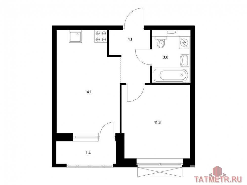 Продажа / Квартиры, Казань, Халитова улица, 6 405 620 Продаётся 1-комн. квартира площадью 34.70 кв. м на 7 этаже 8 этажного дома (Корпус 1, секция 2) проекта ПИК Сиберово....
