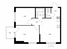 Продаётся 2-комн. квартира площадью 51.50 кв. м на 10 этаже 17...