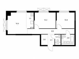 Продаётся 3-комн. квартира площадью 60.50 кв. м на 2 этаже 17...
