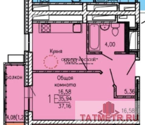 Продается шикарная 1-комнатная квартира: город Казань, ул Созидателей, д 7 в ЖК «Новые горки».   В квартире сделан... - 14