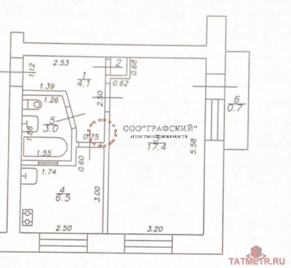 Предлагается на продажу 1-комнатная квартира в Советском районе г. Казани, ул. Советская д.5а (Дербышки)  Квартира... - 8