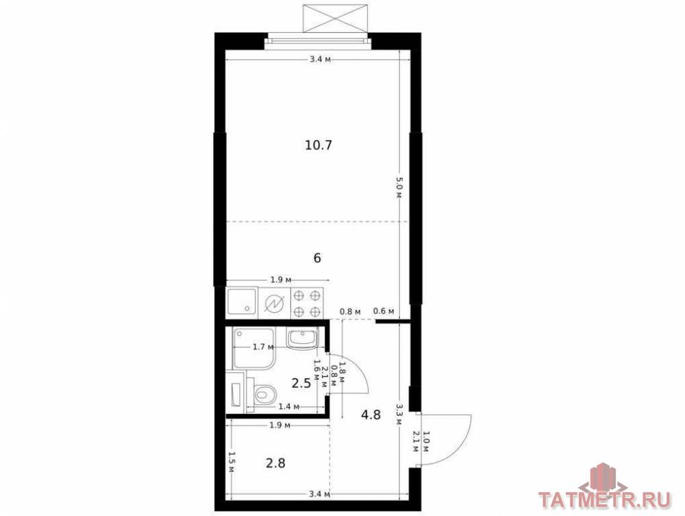 Продажа / Квартиры, Казань, Анаса Тазетдинова улица, 4 506 902 Продаётся квартира-студия площадью 26.80 кв. м на 5 этаже 17 этажного дома (Корпус 4, секция 1) проекта ПИК Нокса...