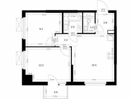 Продаётся 2-комн. квартира площадью 46.80 кв. м на 17 этаже 17...