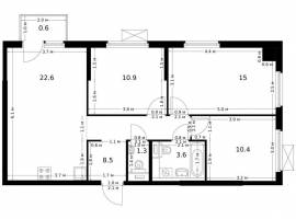 Продаётся 3-комн. квартира площадью 72.90 кв. м на 7 этаже 17...