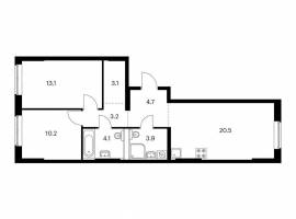 Продаётся 2-комн. квартира площадью 62.80 кв. м на 1 этаже 11...