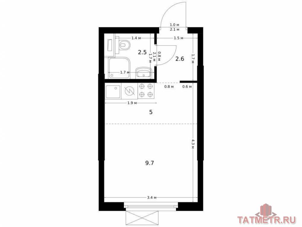 Продажа / Квартиры, Казань, Анаса Тазетдинова улица, 3 700 342 Продаётся квартира-студия площадью 19.80 кв. м на 7 этаже 17 этажного дома (Корпус 4, секция 1) проекта ПИК Нокса...