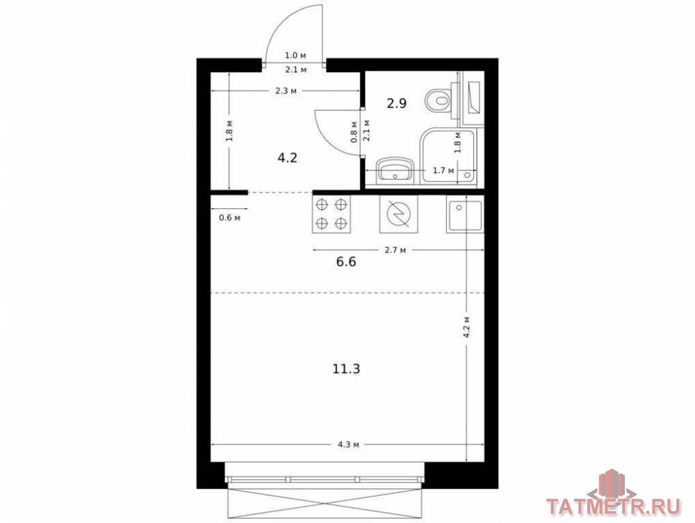 Продажа / Квартиры, Казань, Халитова улица, 5 122 500 Продаётся квартира-студия площадью 25.00 кв. м на 5 этаже 7 этажного дома (Корпус 1, секция 6) проекта ПИК Сиберово....
