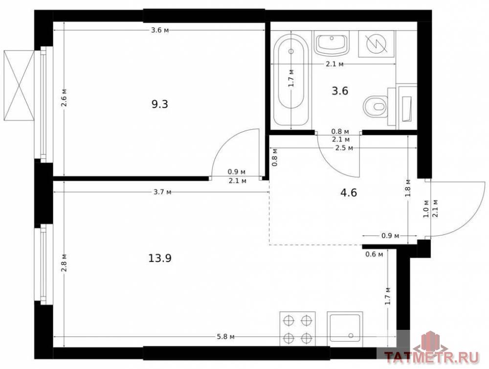 Продажа / Квартиры, Казань, Анаса Тазетдинова улица, 5 185 082 Продаётся 1-комн. квартира площадью 31.40 кв. м на 3 этаже 17 этажного дома (Корпус 4, секция 1) проекта ПИК Нокса...