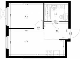 Продаётся 1-комн. квартира площадью 31.40 кв. м на 3 этаже 17...